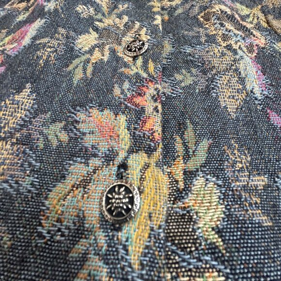 Casey & Max Additions Womens Jacquard Floral Button Front V-Neck Vest Size 1X - Picture 5 of 8